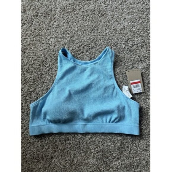 Nike Swim Elevated Essential Women's High-Neck Bikini Top Blue Size Large - Picture 1 of 11